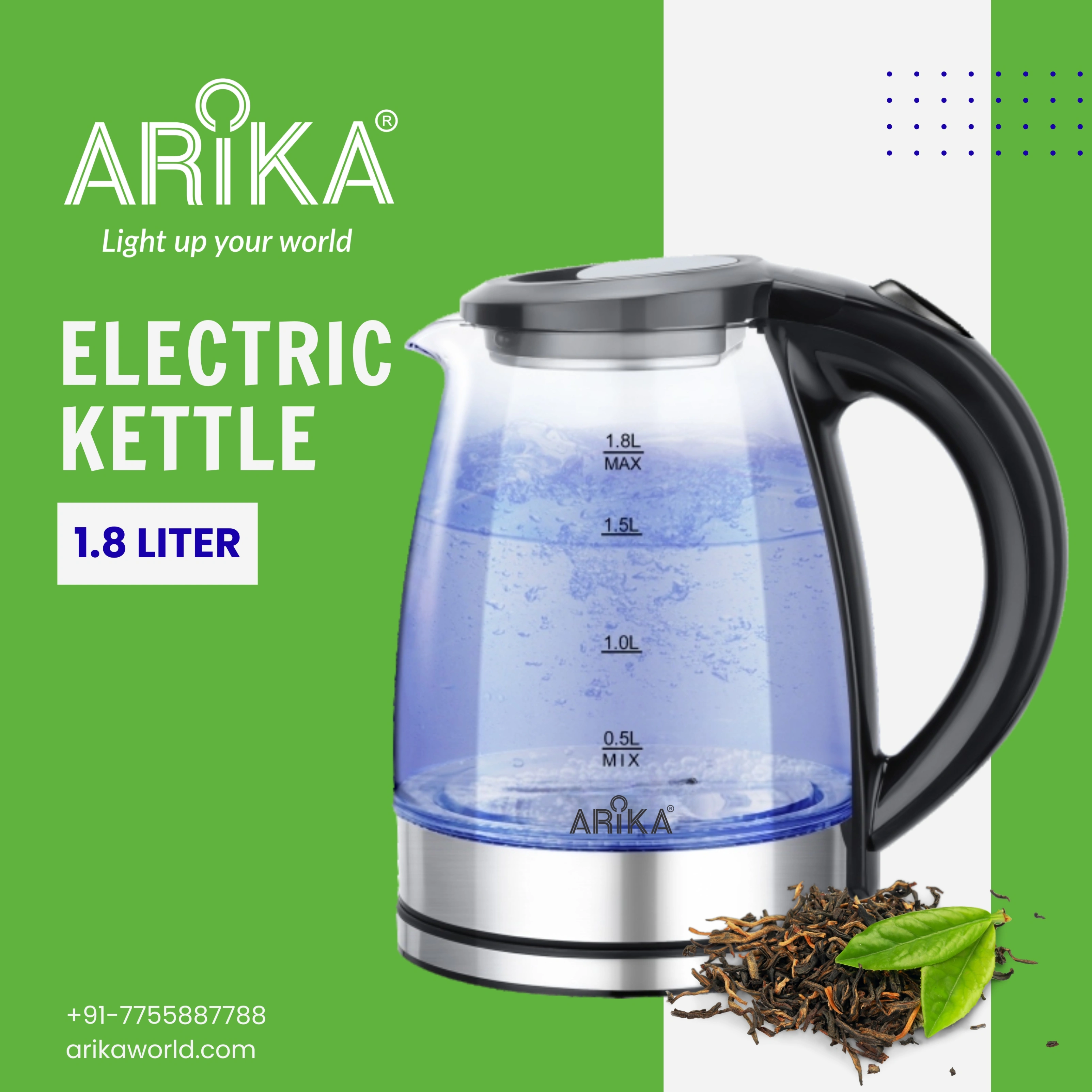 Glass Electric Kettle 1.8 Litre