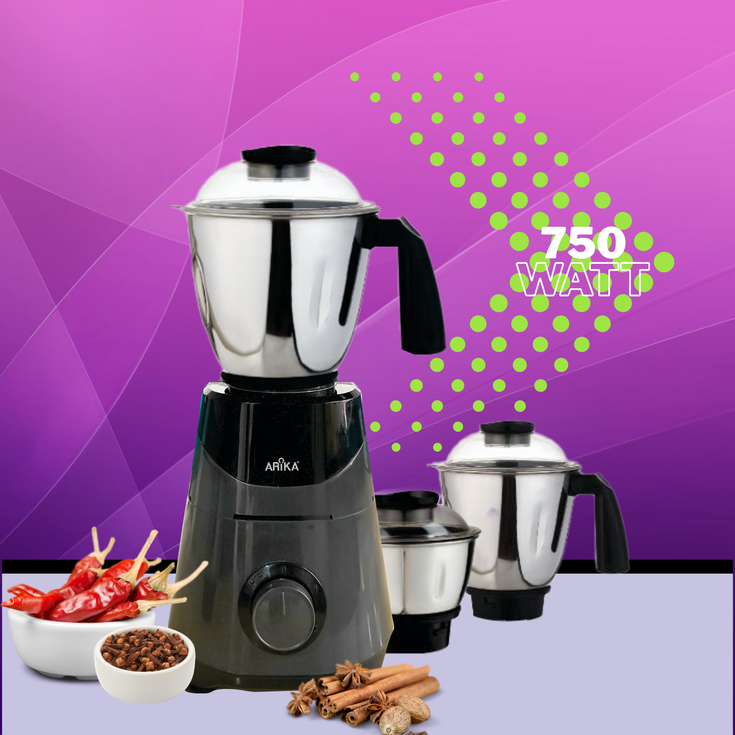 Apollo 3 Jar 750w Mixer Grinder